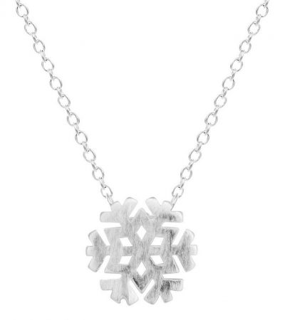 Женская серебряная подвеска снежинка на цепочке
