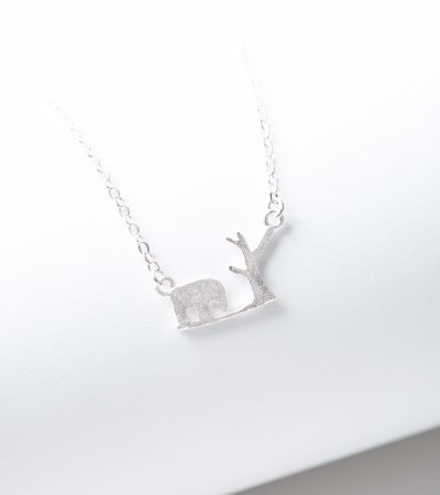 Серебряная подвеска слон под деревом, милый подарок с сюжетом для любителей природы