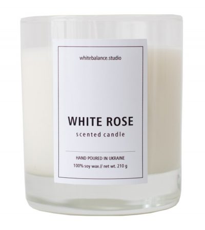 Соевая свеча White Rose с ароматом белой розы (210 г)