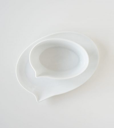 Набор из двух керамических блюд Callout, глубокая миска и мелкая тарелка для сервировки завтрака в форме «прямой речи» из комиксов