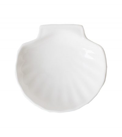 Белое фарфоровое блюдо в форме ракушки Seashell. Блюдо ракушка для декора и хранения бижутерии