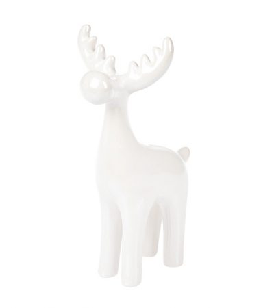 Керамическая статуэтка олень. Небольшая декоративная статуэтка белый олень — интерьерный декор