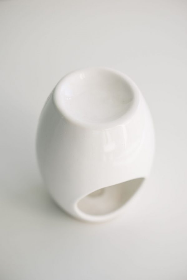 Минималистичная белая керамическая интерьерная аромалампа Minima округлой формы