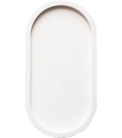 Овальная подставка для хранения украшений и ключей Ellipse White, белый минималистичный поднос ручной работы