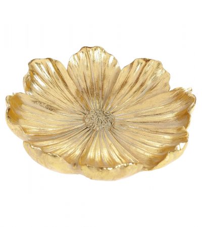 Золоте декоративне блюдо у вигляді квітки космеї, інтер'єрна підставка квітка