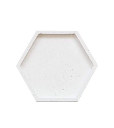 Шестикутна біла підставка для зберігання прикрас Hexagon White, тарілочка сота ручної роботи без декору та малюнків